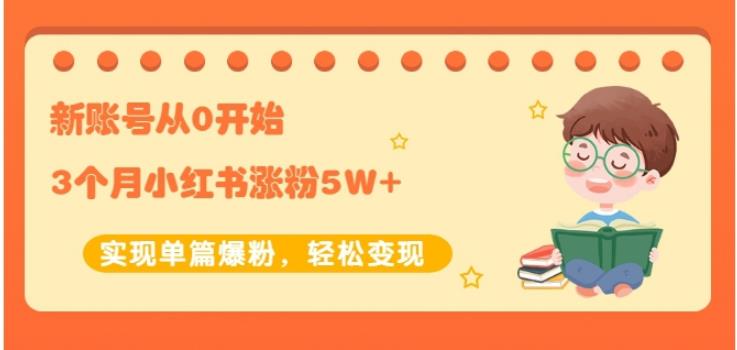 新账号从0开始3个月小红书涨粉5W+实现单篇爆粉,轻松变现(干货),源码仅供个人学习研究,不可商用