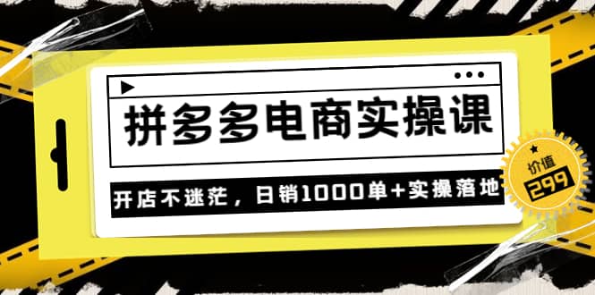 《拼多多电商实操课》开店不迷茫,日销1000单+实操落地(价值299元),源码仅供个人学习研究,不可商用