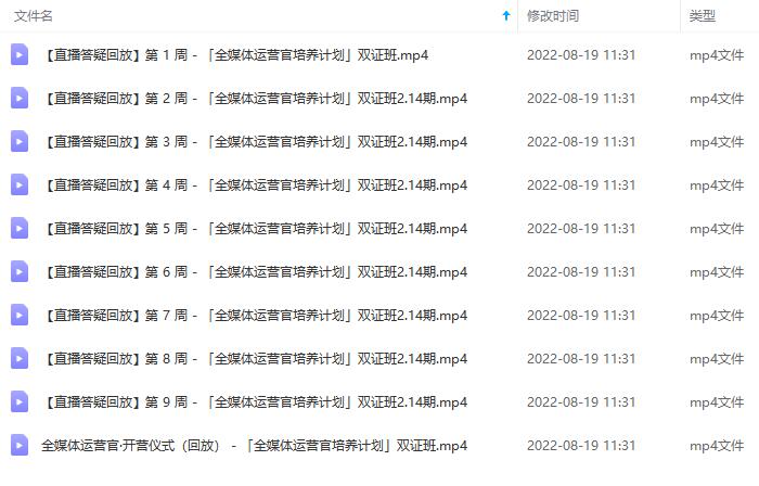2022全媒体运营师：起薪高，待遇好，紧跟时代风口（全套视频课程+配套课件) ，源码仅供个人学习研究，不可商用