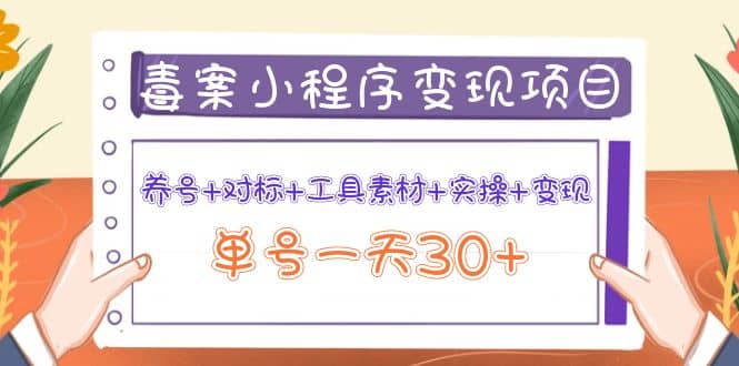 毒案小程序变现项目：养号+对标+工具素材+实操+变现，源码仅供个人学习研究，不可商用
