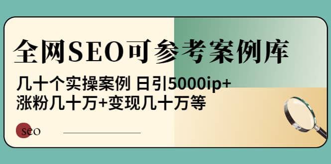 《全网SEO可参考案例库》几十个实操案例,源码仅供个人学习研究,不可商用