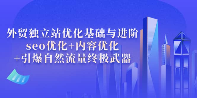 外贸独立站优化基础与进阶,seo优化+内容优化+引爆自然流量终极武器,源码仅供个人学习研究,不可商用