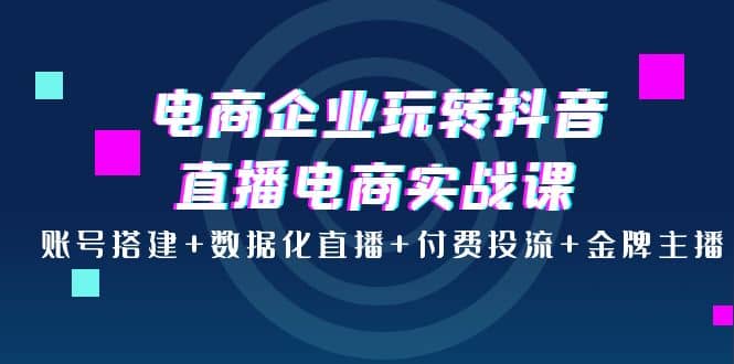 电商企业玩转抖音直播电商实战课:账号搭建+数据化直播+付费投流+金牌主播,源码仅供个人学习研究,不可商用