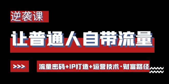 让普通人自带流量的逆袭课:流量密码+IP打造+运营技术·财富路径,源码仅供个人学习研究,不可商用