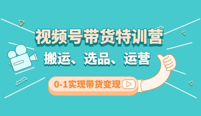 视频号带货特训营(第3期):搬运、选品、运营、0-1实现带货变现,源码仅供个人学习研究,不可商用