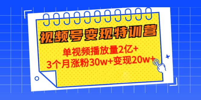 20天视频号变现特训营:单视频播放量2亿+,源码仅供个人学习研究,不可商用