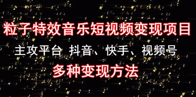 《粒子特效音乐短视频变现项目》主攻平台 抖音、快手、视频号 多种变现方法,源码仅供个人学习研究,不可商用