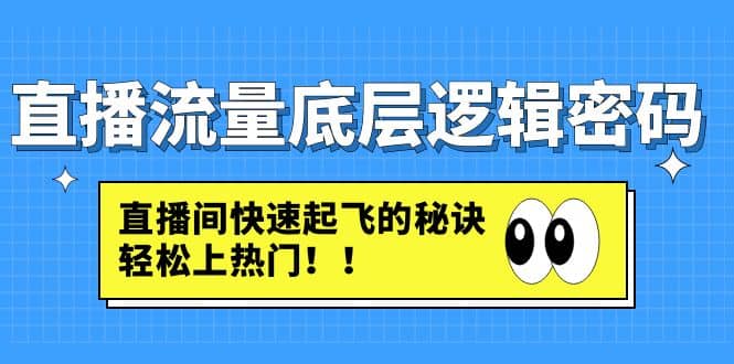 直播流量底层逻辑密码:直播间快速起飞的秘诀,轻松上热门,源码仅供个人学习研究,不可商用