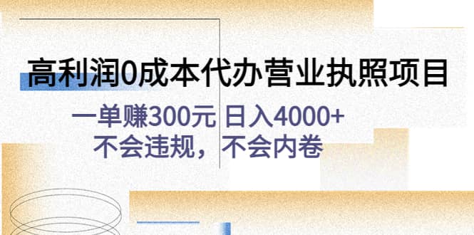 高利润0成本代办营业执照项目:不会违规,不会内卷 ,源码仅供个人学习研究,不可商用