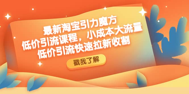 最新淘宝引力魔方低价引流实操:小成本大流量,源码仅供个人学习研究,不可商用