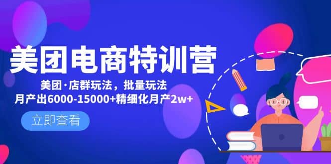 美团电商特训营:美团·店群玩法,无脑铺货,源码仅供个人学习研究,不可商用