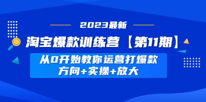 淘宝爆款训练营【第11期】 从0开始教你运营打爆款,方向+实操+放大,源码仅供个人学习研究,不可商用