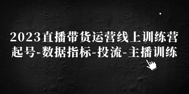 2023直播带货运营线上训练营,起号-数据指标-投流-主播训练,源码仅供个人学习研究,不可商用