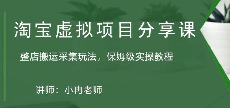 淘宝虚拟整店搬运采集玩法分享课:整店搬运采集玩法,保姆级实操教程,源码仅供个人学习研究,不可商用