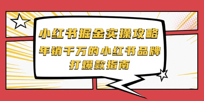 小红书掘金实操攻略,年销千万的小红书品牌打爆款指南,源码仅供个人学习研究,不可商用