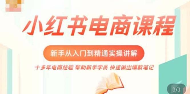 小红书电商新手入门到精通实操课,从入门到精通做爆款笔记,开店运营,源码仅供个人学习研究,不可商用