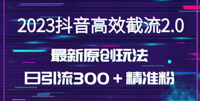 日引300+创业粉,独家抖音高效截流2.0玩法(价值1280),源码仅供个人学习研究,不可商用