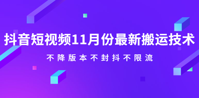 抖音短视频11月份最新搬运技术,不降版本不封抖不限流!【视频课程】,源码仅供个人学习研究,不可商用