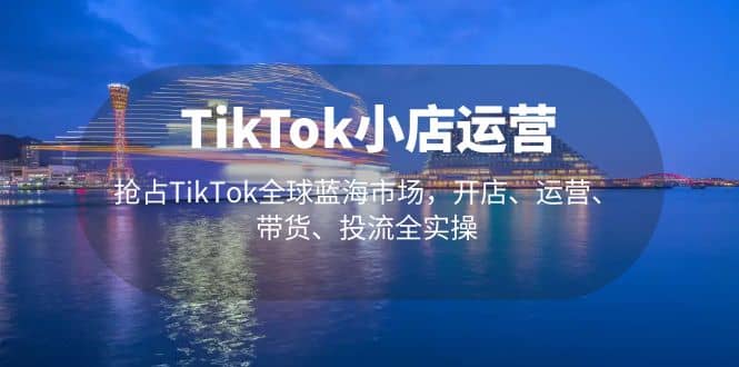 TikTok小店运营 抢占TikTok全球蓝海市场,开店、运营、带货、投流全实操,源码仅供个人学习研究,不可商用