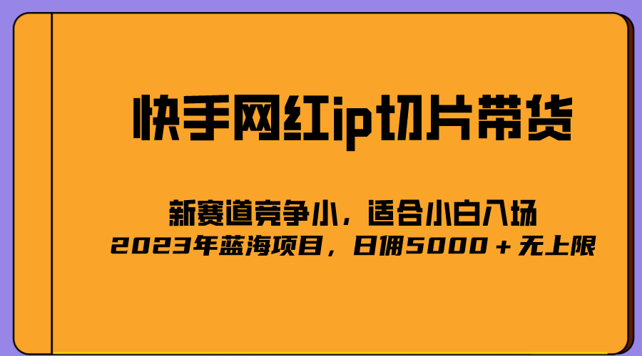 2023爆火的快手网红IP切片，号称日佣5000＋的蓝海项目，二驴的独家授权，源码仅供个人学习研究，不可商用