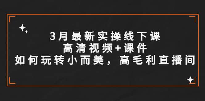 3月最新实操线下课高清视频+课件,如何玩转小而美,高毛利直播间,源码仅供个人学习研究,不可商用
