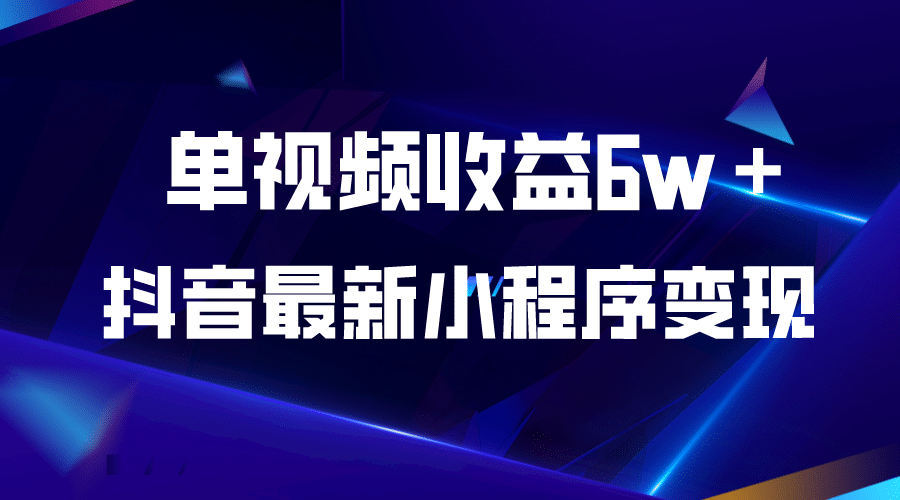 抖音最新小程序变现项目,源码仅供个人学习研究,不可商用