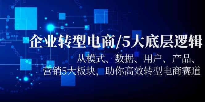 企业转型电商/5大底层逻辑,从模式 数据 用户 产品 营销5大板块,高效转型,源码仅供个人学习研究,不可商用