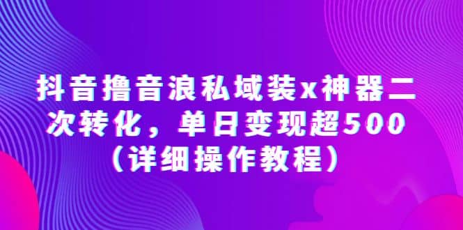 抖音撸音浪私域装x神器二次转化,单日变现超500(详细操作教程),源码仅供个人学习研究,不可商用