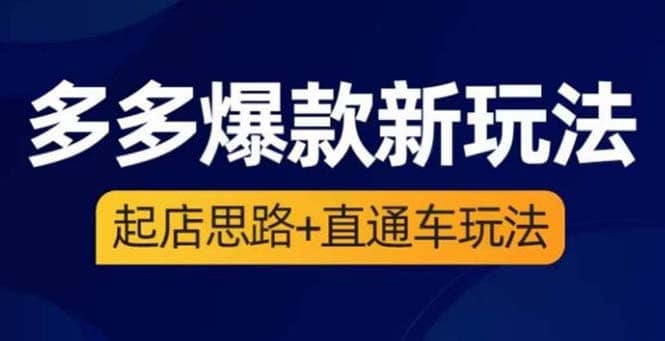 2023拼多多爆款·新玩法：起店思路+直通车玩法（3节精华课），源码仅供个人学习研究，不可商用