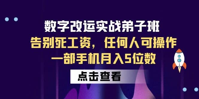数字 改运实战弟子班:告别死工资,任何人可操作,源码仅供个人学习研究,不可商用