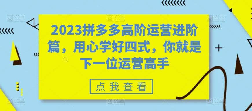 2023拼多多高阶运营进阶篇,用心学好四式,你就是下一位运营高手,源码仅供个人学习研究,不可商用