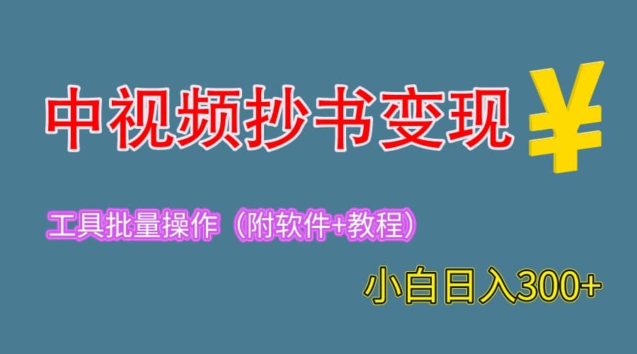 2023中视频抄书变现(附工具+教程),一天300+,特别适合新手操作的副业,源码仅供个人学习研究,不可商用