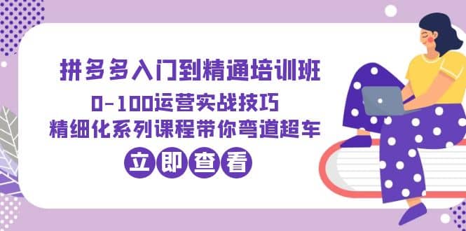 2023拼多多入门到精通培训班:0-100运营实战技巧 精细化系列课带你弯道超车,源码仅供个人学习研究,不可商用