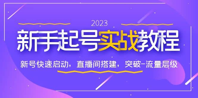 0-1新手起号实战教程:新号快速启动,直播间怎样搭建,突破-流量层级,源码仅供个人学习研究,不可商用