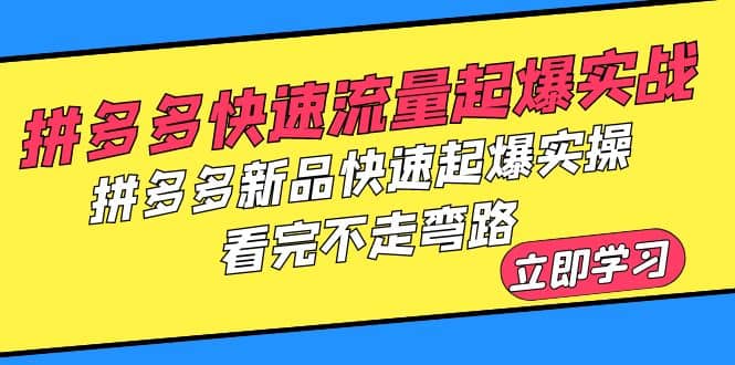拼多多-快速流量起爆实战,拼多多新品快速起爆实操,看完不走弯路,源码仅供个人学习研究,不可商用