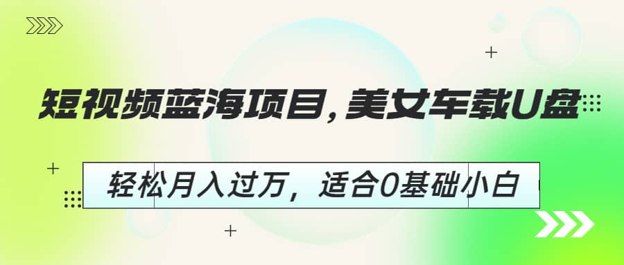 短视频蓝海项目,美女车载U盘,适合0基础小白,源码仅供个人学习研究,不可商用
