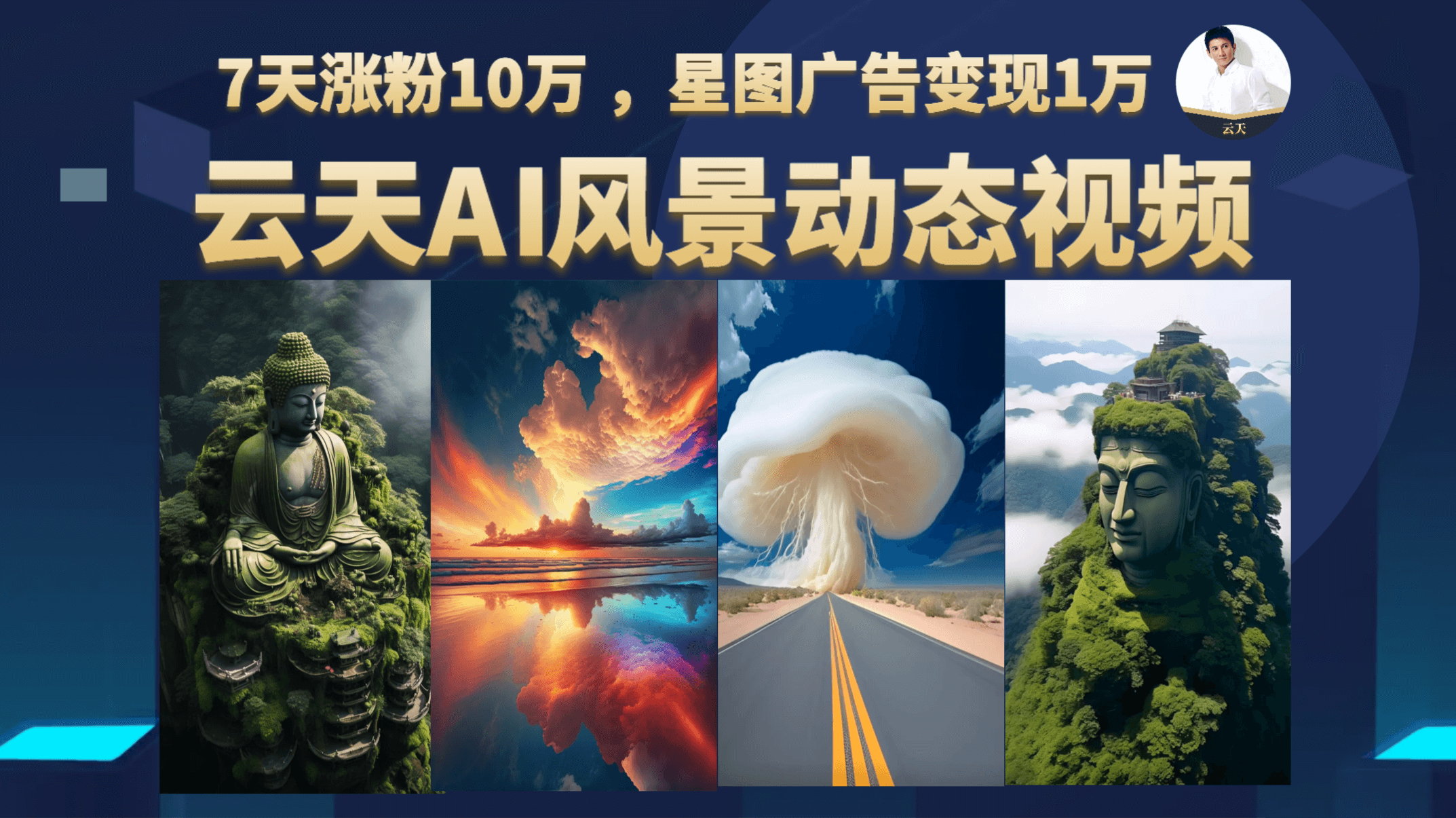 云天AI风景动图视频制作,7天涨粉10万 ,星图广告变现1万,源码仅供个人学习研究,不可商用