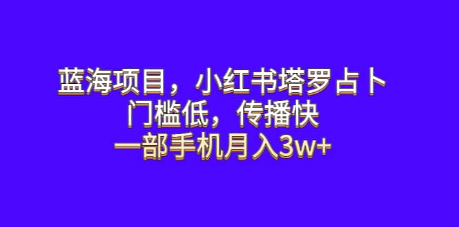 蓝海项目,小红书塔罗占卜,门槛低,传播快,源码仅供个人学习研究,不可商用