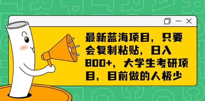 最新蓝海项目,只要会复制粘贴,大学生考研项目,目前做的人极少,源码仅供个人学习研究,不可商用