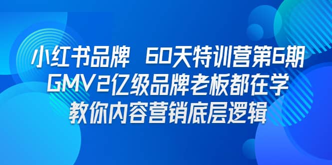 小红书品牌 60天特训营第6期 GMV2亿级品牌老板都在学 教你内容营销底层逻辑,源码仅供个人学习研究,不可商用
