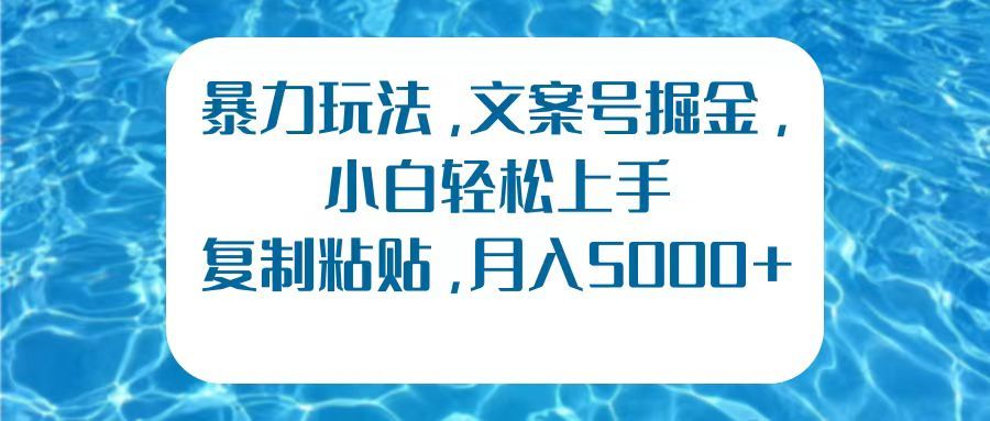 文案号掘金,小白轻松上手,复制粘贴,源码仅供个人学习研究,不可商用