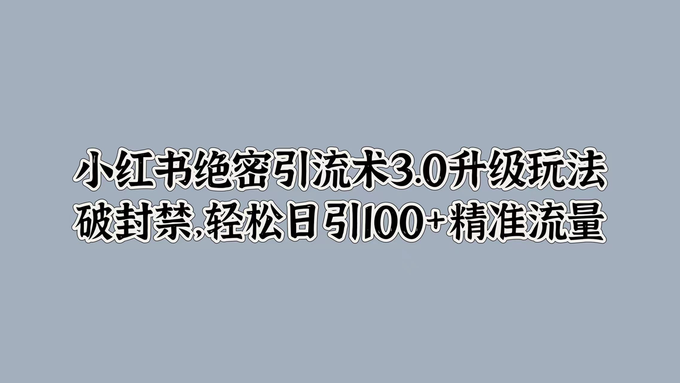 小红书绝密引流术3.0升级玩法,源码仅供个人学习研究,不可商用