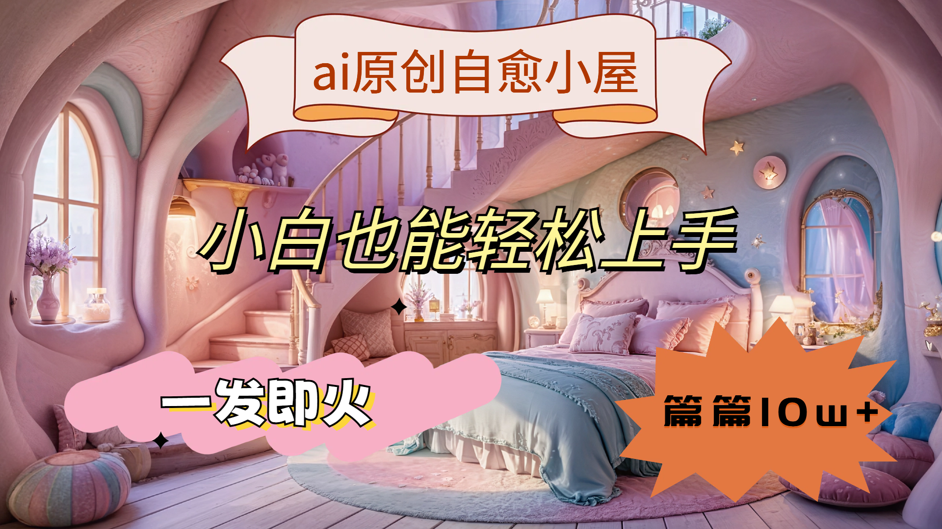 ai原创治愈小屋,小白也能轻松上手,一发即火,篇篇10w+,源码仅供个人学习研究,不可商用