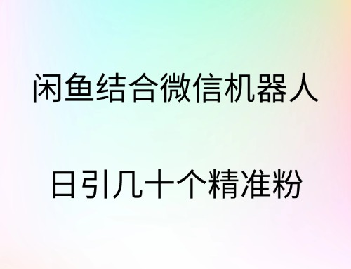 闲鱼结合微信机器人,日引几十个精准粉,源码仅供个人学习研究,不可商用
