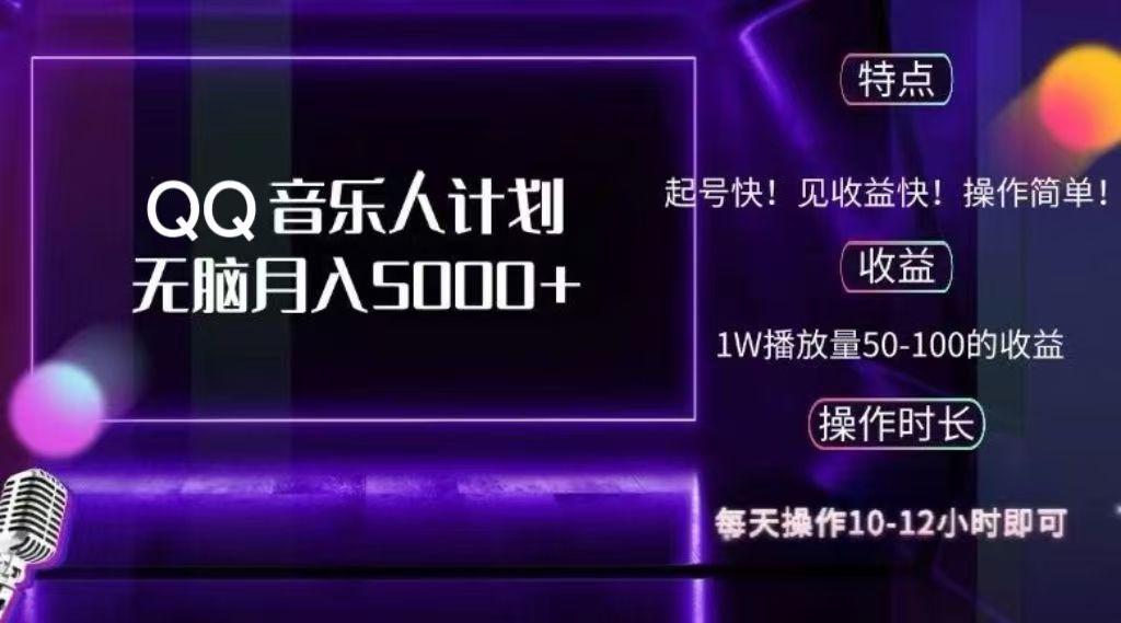 2024 QQ音乐人计划,纯无脑操作,可批量放大操作,源码仅供个人学习研究,不可商用