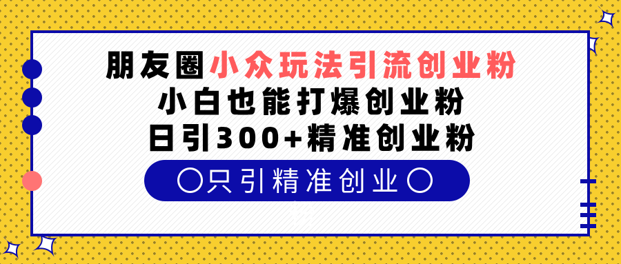朋友圈小众玩法yin.流创业