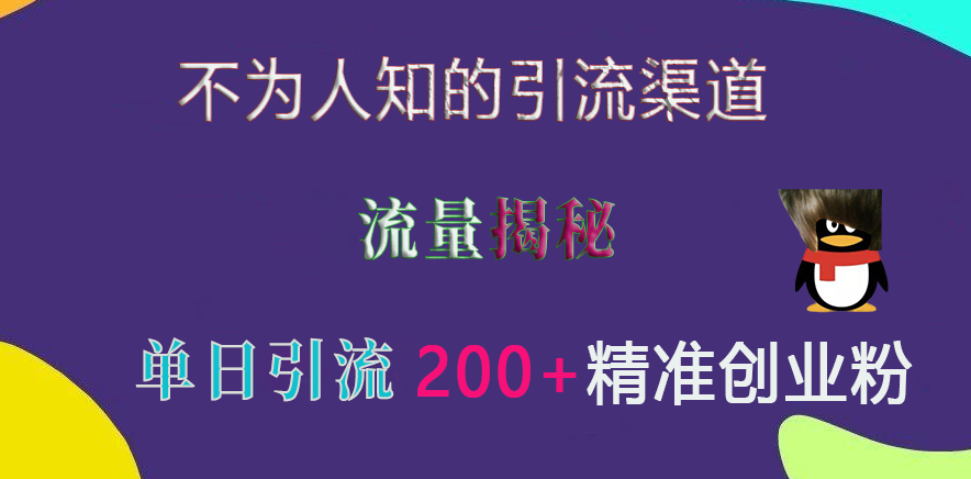 不为人知的yin.流渠道，流量揭秘，实测单日yin.流200+精准创业