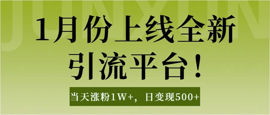 1月上线全新平台，当天涨1W+，日变现500+工具无脑涨，解放双手操作简单