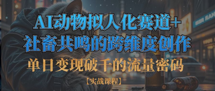 AI动物拟人化赛道+社畜共鸣的跨维度创作