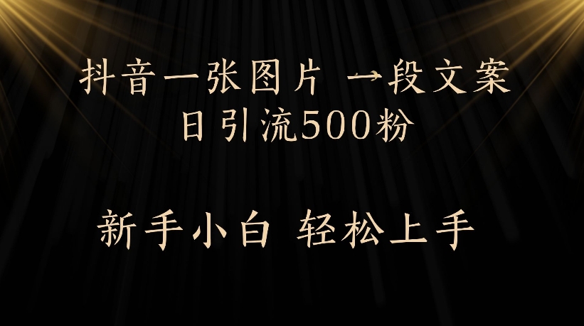 d音一张图片，一段文案，新手小白 轻松上手